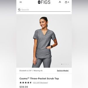 Figs Casma 3 pocket scrub top in Graphite 🌺